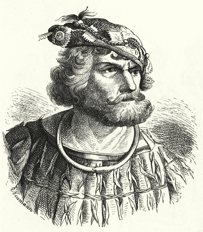 Florian Geyer, německý šlechtic a rytíř, který byl jedním z velitelů rolnických sil v německé rolnické válce (rytina) od German School
