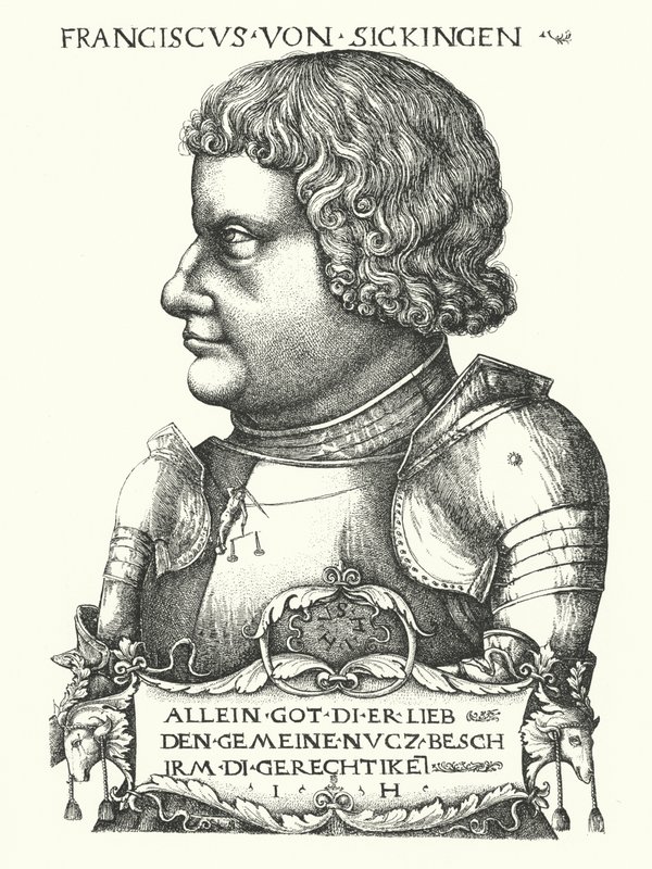 Franz von Sickingen, německý rytíř z období reformace (rytina) od German School