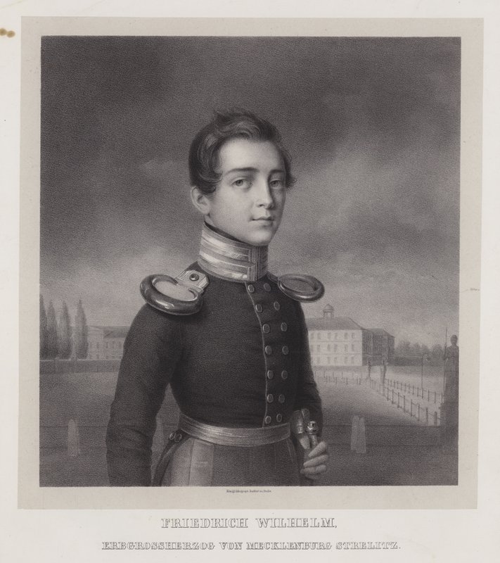 Frederick William, dědičný velkovévoda z Mecklenburg-Strelitz (litho) od German School