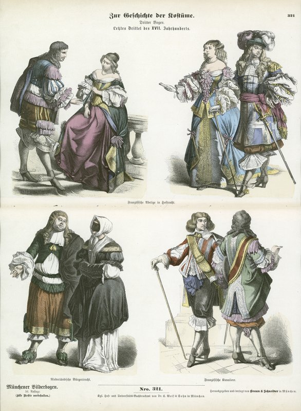 Francouzské a holandské kostýmy, začátek 17. století od German School