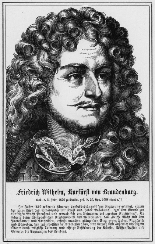 Friedrich Wilhelm, kurfiřt braniborský (rytina) od German School