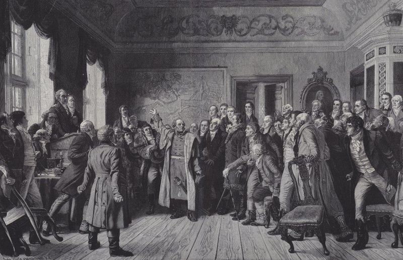 Projev generála Yorckse ke stavům Východního Pruska v Königsbergu, 5. února 1813 od German School