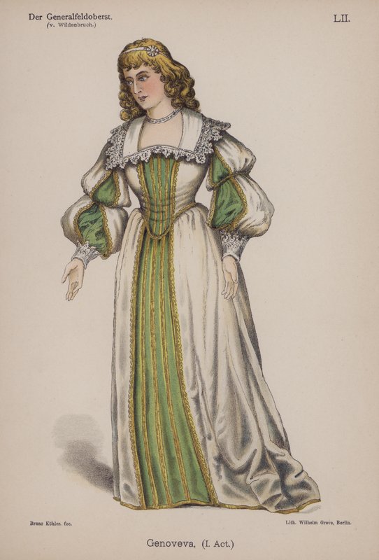 Genoveva, z Der Generalfeldoberst od Ernsta von Wildenbruch (barevné lito) od German School
