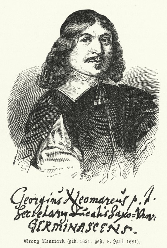 Georg Neumark , německý básník a skladatel hymnů (rytina) od German School