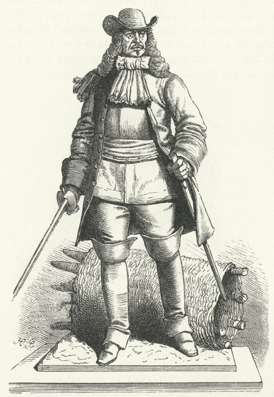 Georg von Derfflinger, německý polní maršál v armádě Braniborska-Pruska (rytina) od German School