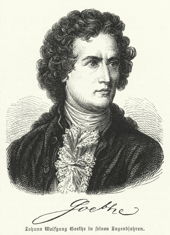 Německý autor Johann Wolfgang Goethe (1749-1832) v mládí od German School
