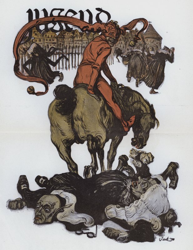 Německý kreslený film z časopisu Jugend (barva litho) od German School