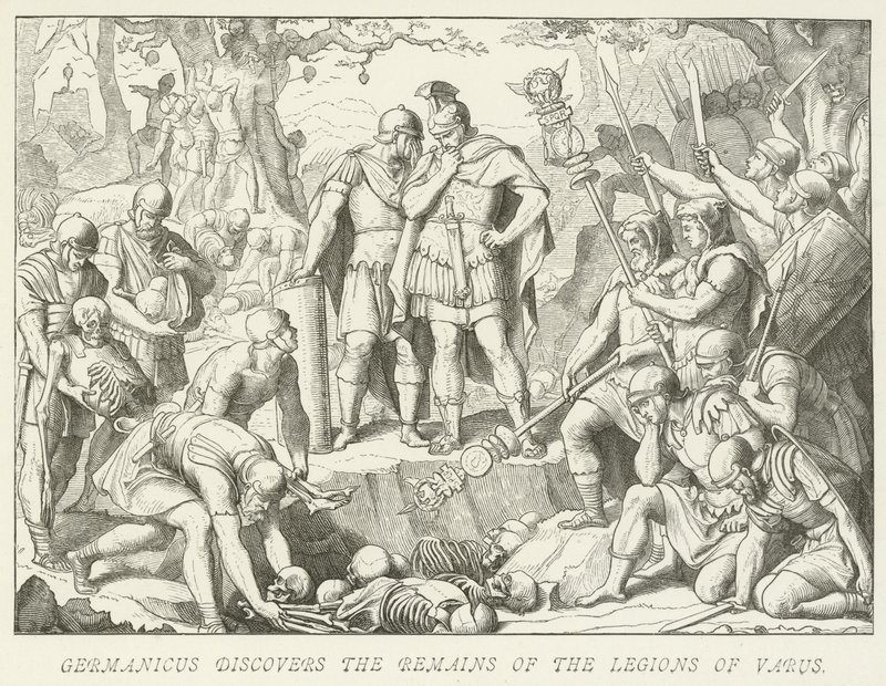 Germanicus objeví pozůstatky Legií Varus od German School