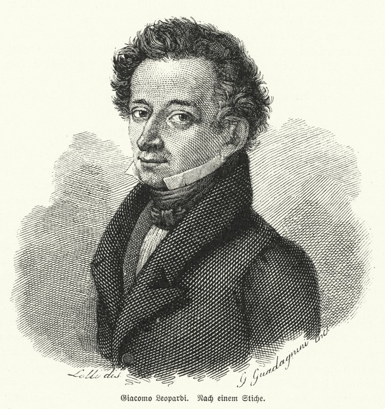 Giacomo Leopardi , italský filozof, básník a filolog od German School