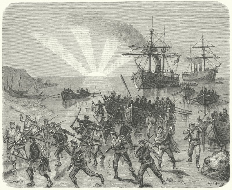 Giuseppe Garibaldi přistává v Marsale na Sicílii od German School