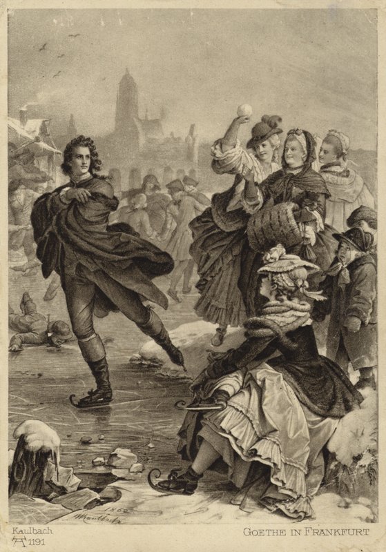 Goethe ve Frankfurtu (litografie) od German School