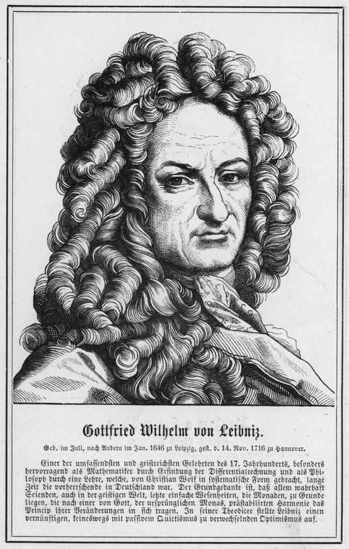 Gottfried Wilhelm von Leibniz (rytina) od German School