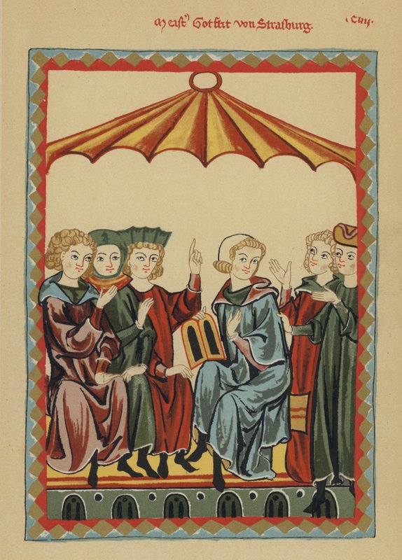 Gottfried von Strassburg, středověký německý autor dvorské romance Tristan od German School