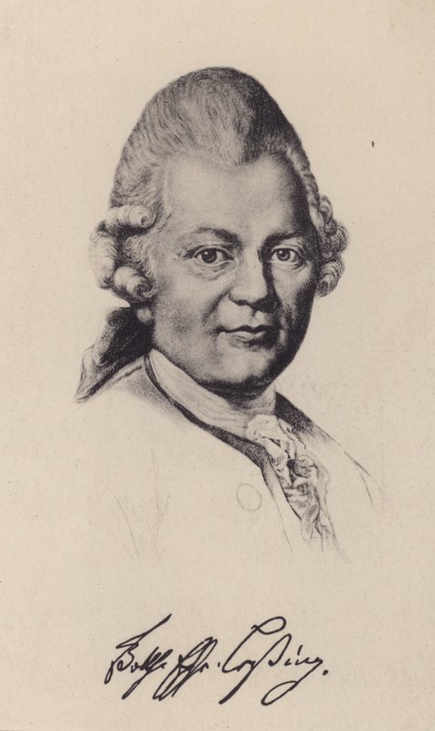 Gotthold Ephraim Lessing , německý osvícenský filozof, spisovatel a dramatik (litho) od German School