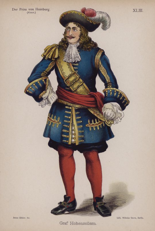Graf Hohenzollern, z Der Prinz von Homburg (Princ z Homburgu) od Heinricha von Kleista (barevné lito) od German School