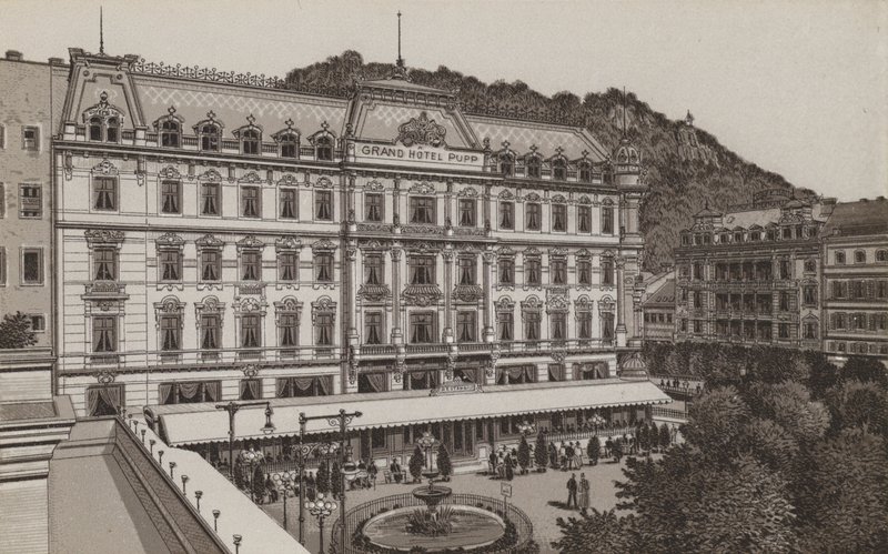 Grand Hotel Pupp (litho) od German School