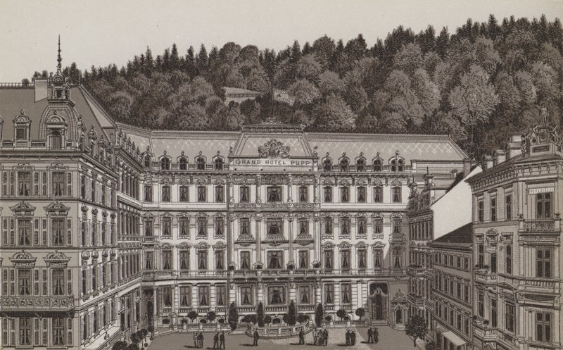 Grand Hotel Pupp (litho) od German School