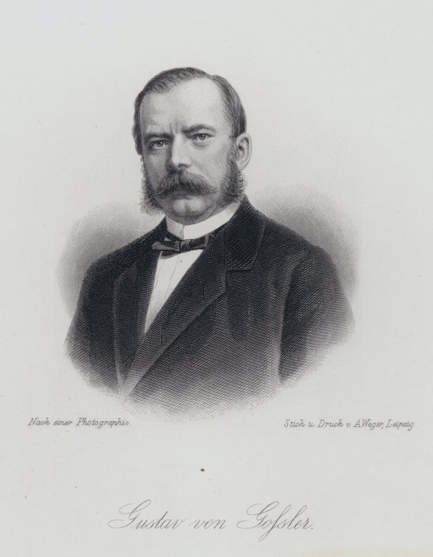 Gustav von Gossler, německý právník a správce (rytina) od German School
