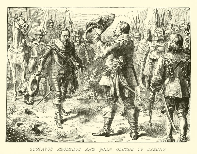 Gustavus Adolphus a Jan Jiří Saský od German School