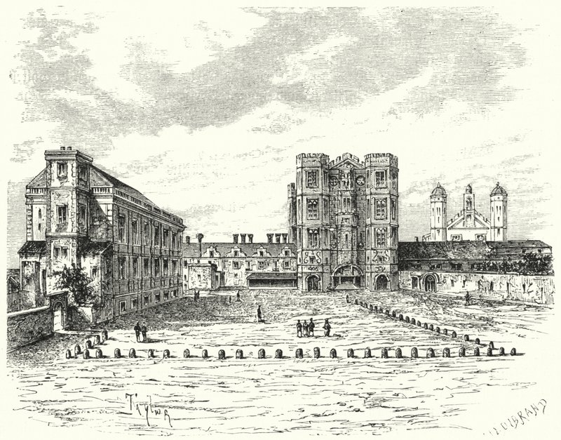 Hampton Court Palace, Richmond upon Thames (rytina) od German School