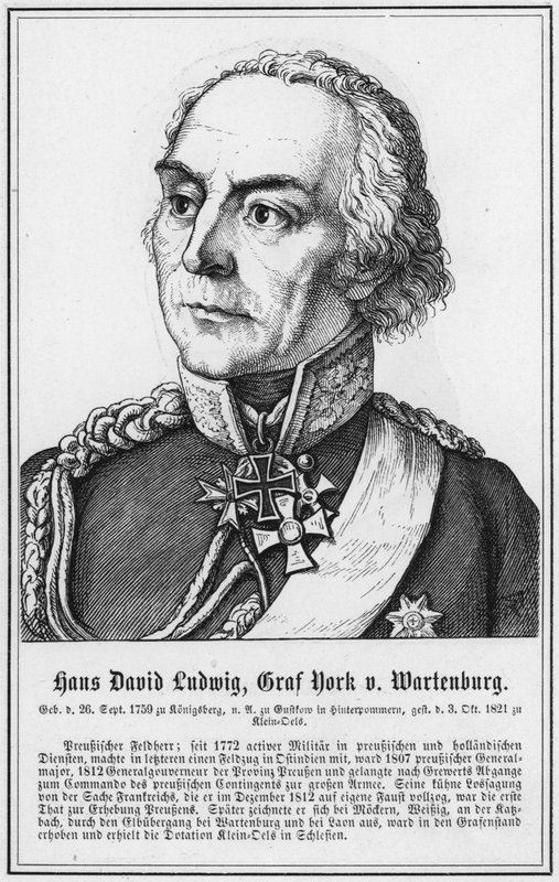 Hans David Ludwig, hrabě York v Wartenburg (rytina) od German School