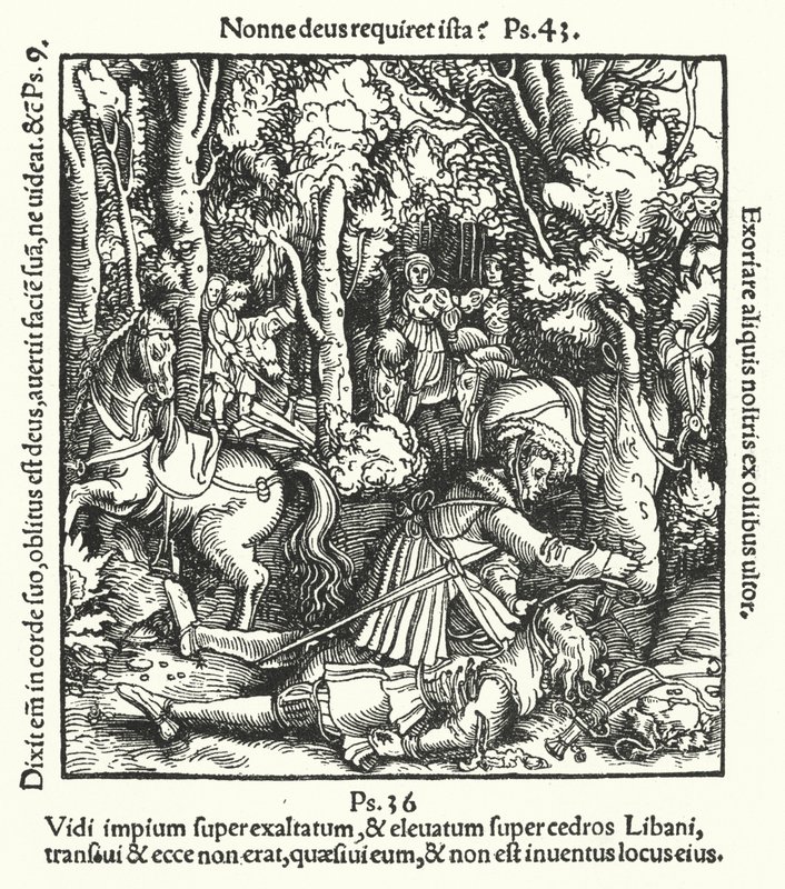 Hans von Hutten zabit Ulrichem, vévodou z Württemberska, 1515 od German School