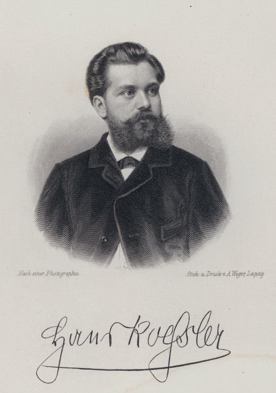 Hans von Koessler , Němec, skladatel, dirigent a učitel hudby (rytina) od German School