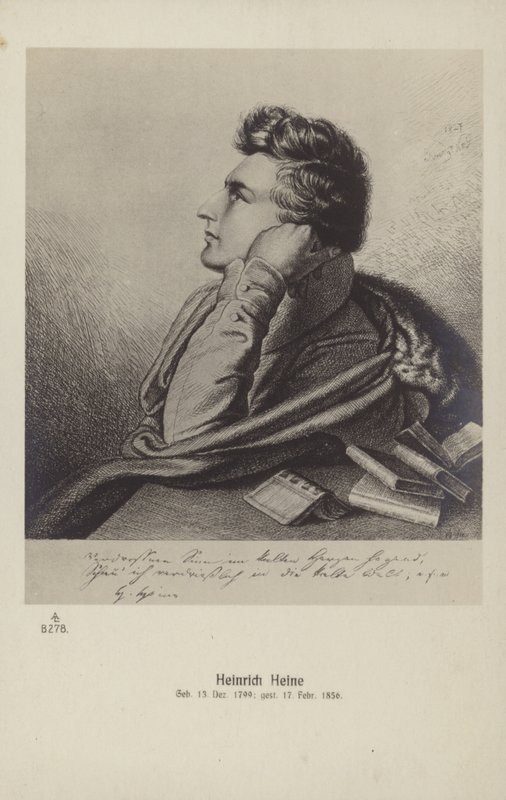 Heinrich Heine (1797-1856), německý básník (litografie) od German School