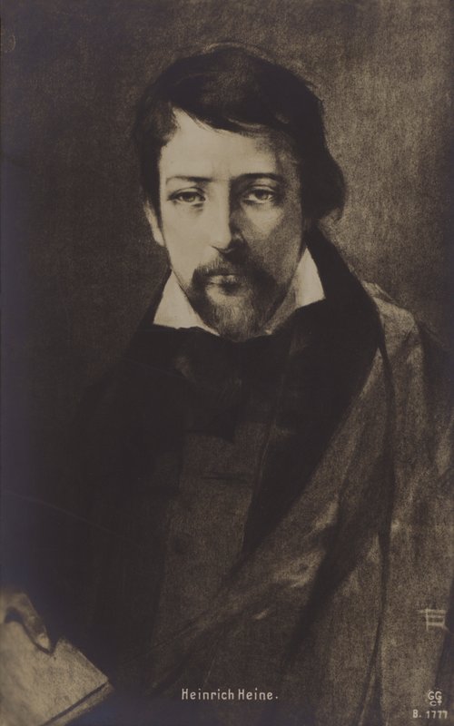 Heinrich Heine, německý básník. (litografie) od German School