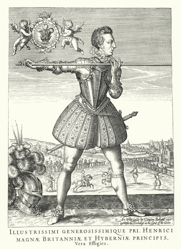 Henry Frederick, princ z Walesu, nejstarší syn anglického krále Jakuba I. (rytina) od German School