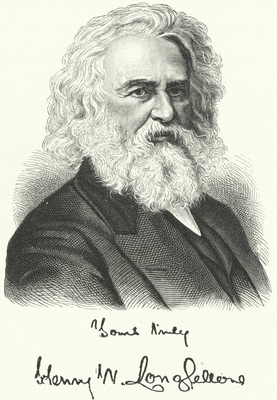 Henry Wadsworth Longfellow , americký básník a profesor (rytina) od German School