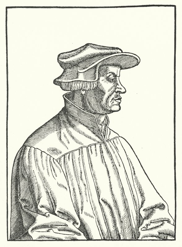 Huldrych Zwingli, švýcarský protestantský reformátor (rytina) od German School