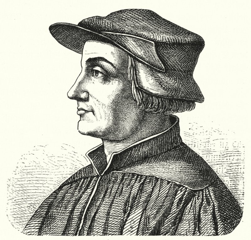 Huldrych Zwingli, přední postava reformace ve Švýcarsku (rytina) od German School