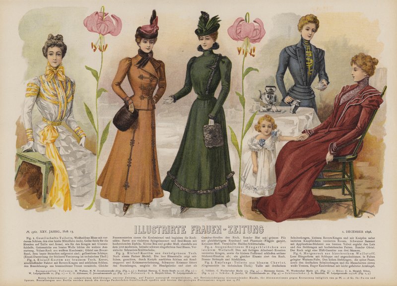 Ilustrace pro Illustrirte Frauen-Zeitung (barevné lito) od German School