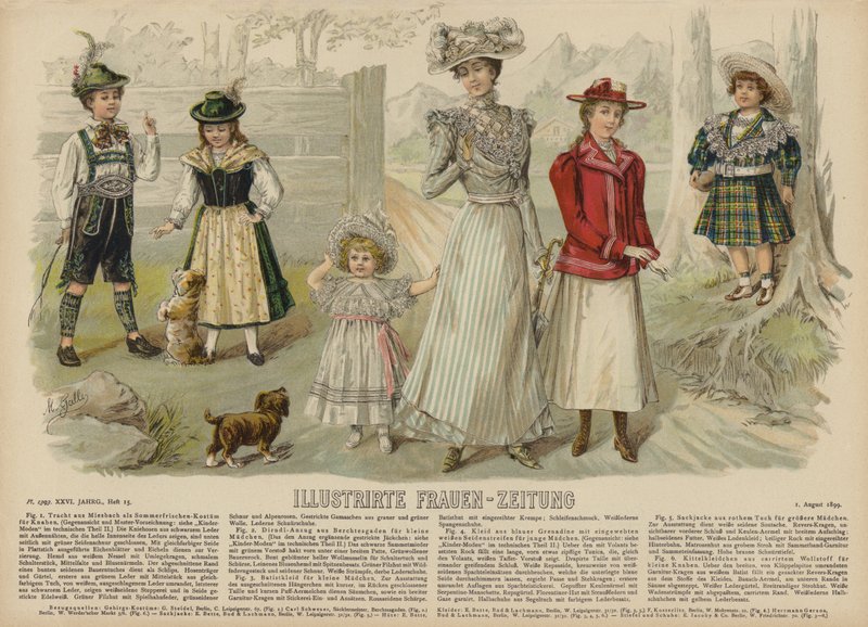 Ilustrace pro Illustrirte Frauen-Zeitung (barevné lito) od German School