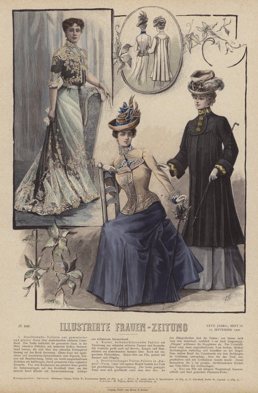 Ilustrace pro Illustrirte Frauen-Zeitung (barevné lito) od German School