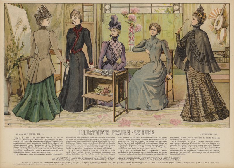 Ilustrace pro Illustrirte Frauen-Zeitung (barevné lito) od German School