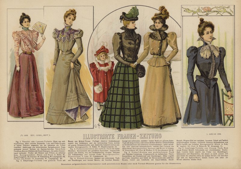 Ilustrace pro Illustrirte Frauen-Zeitung (barevné lito) od German School