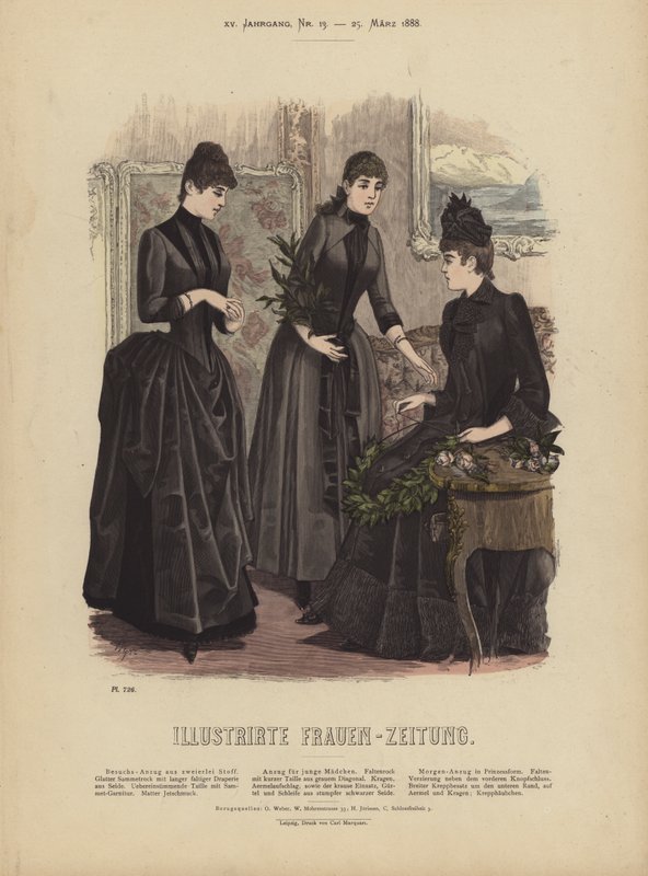 Ilustrace pro Illustrirte Frauen-Zeitung (barevné lito) od German School