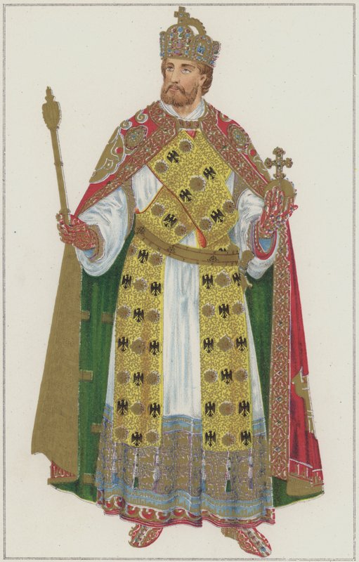 Císařské regálie císařů Svaté říše římské (barevné lito) od German School