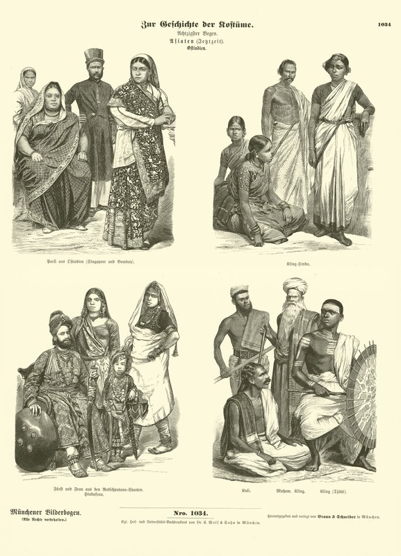 Indiánské kostýmy, konec 19. století od German School