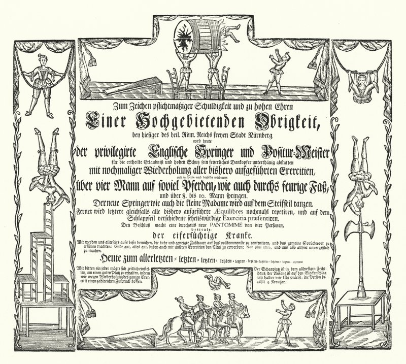 Pozvánka na veřejnou podívanou v Norimberku (rytina) od German School