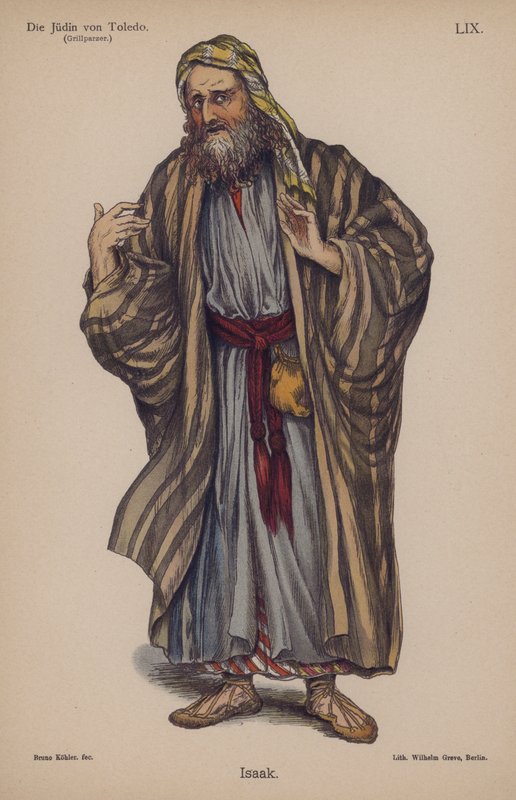Isaac, z Die Judin von Toledo (Židovka z Toleda) od Franze Grillparzera (barevné lito) od German School
