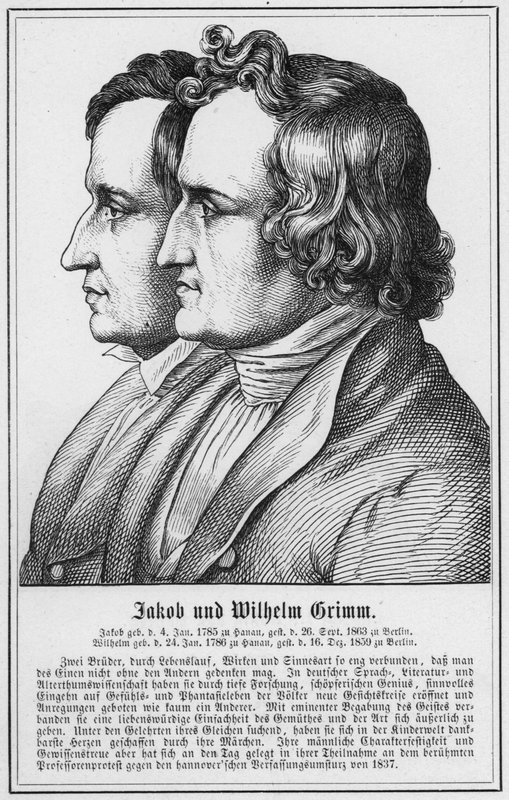 Jacob a Wilhelm Grimmovi (rytina) od German School