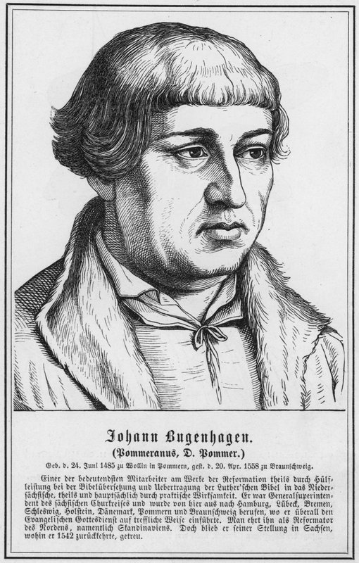 Johann Bugenhagen, Pomeranus, D Pommer (rytina) od German School