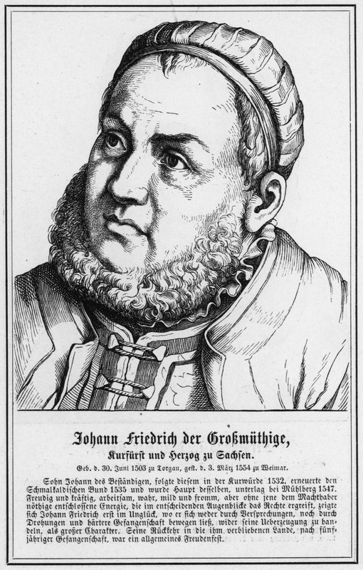 Johann Friedrich Crokmuthige, kurfiřt a vévoda saský (rytina) od German School