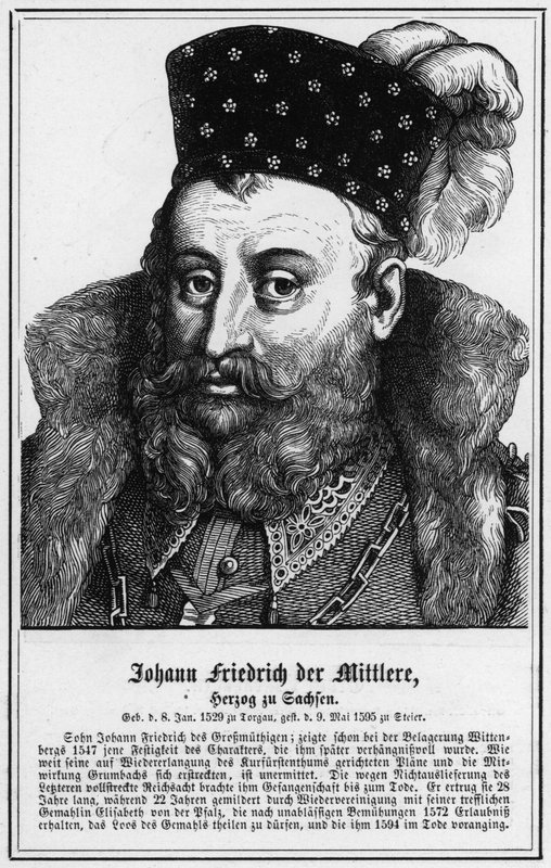 Johann Friedrich Střední, vévoda saský (rytina) od German School