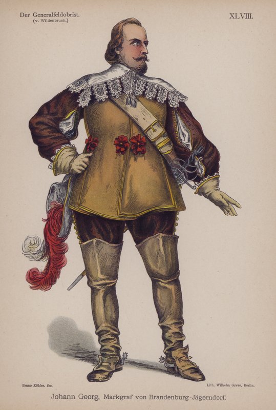Johann Georg, markrabě Brandenburg-Jagerndorf (1577-1624), z Der Generalfeldoberst od Ernsta von Wildenbruch (barevné lito) od German School