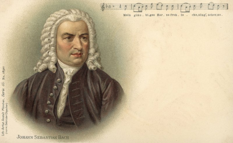 Johann Sebastian Bach (barevné lito) od German School