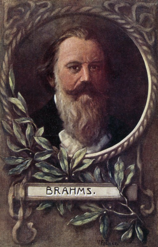 Johannes Brahms , německý skladatel a pianista (barevné lito) od German School